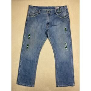 Dodeca Jeans Mens‎ 40x33 Blue Relaxed Baggy Fit 90s Retro Distressed Wide Leg